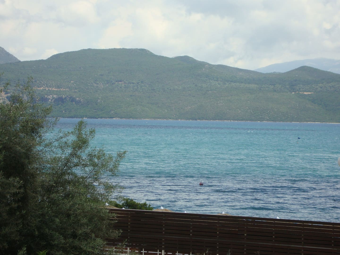 View of the sea and mountains from Andreas Rooms in Nikiana